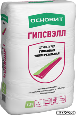 Штукатурка гипсовая универсальная ОСНОВИТ ГИПСВЭЛЛ PG-25 Серая