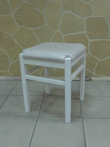 Табурет деревянный №4 с мягким сиденьем, цвет "белый"