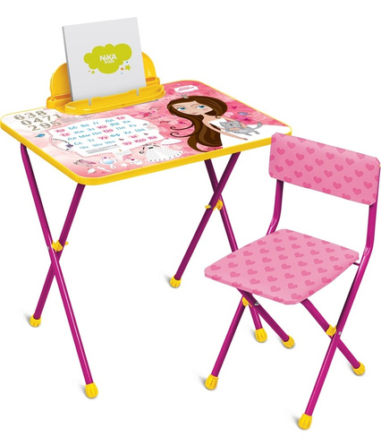 Комплект складной детской мебели для девочки стол и мягкий стул ТМ Ника