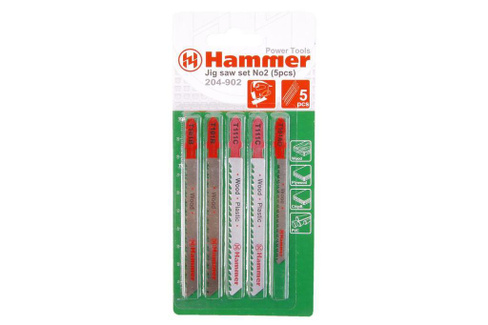 Пилки для лобзика HAMMER Flex 204-902, набор, дерево/пластик