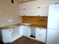 Кухонный гарнитур угловой белый глянец
