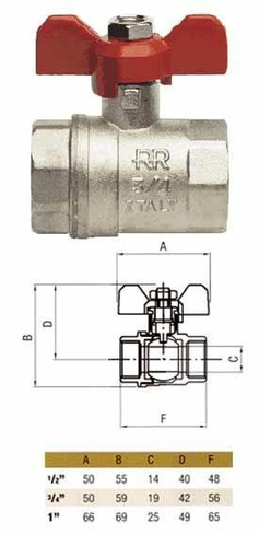 Кран шаровый 3/4 гг бантик RR365 "REMER"