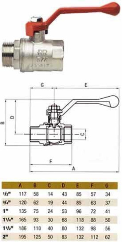 Кран шаровый 1/2 гш ручка RR370 "REMER"