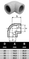 ПП Угольник D40 A90 "EK" ECOPLASTIK