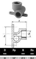 ПП Тройник D20*1/2 вн рез с кр. "EK" ECOPLASTIK