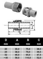 ПП Соединение разборное D20 "EK" ECOPLASTIK