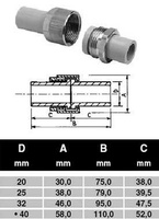 ПП Соединение разборное D25 "EK" ECOPLASTIK