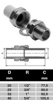 ПП Соединение разборное D20*1/2 нар. рез "EK" ECOPLASTIK