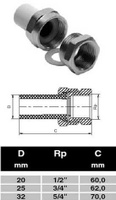 ПП Соединение разборное D25*3/4 вн. рез "EK" ECOPLASTIK