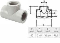 ПП Тройник D50 "EK" ECOPLASTIK