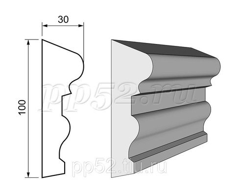 Молдинг наличник из пенопласта фасадный декор 100x30 мм