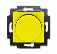 ABB Levit жёлтый / дымчатый чёрный Светорегулятор поворотно-нажимной 60-600 Вт R
