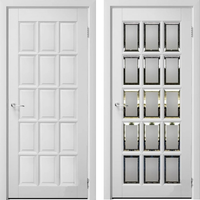 Дверь межкомнатная Тандор Английская решетка 15 массив сосны, Белый жемчуг