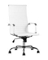 Кресло руководителя TopChairs City белое Компьютерное кресло TopChairs City офисное белое обивка экокожа, механизм качан