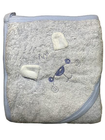 Детское полотенце с капюшоном 110*110см голубой арт.Г09-08 Легенда