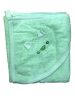 Детское полотенце с капюшоном 110*110см зеленый Мишки арт.Г09-08 Легенда