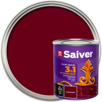 Антикоррозионная эмаль Saiver цвет вишневый 0.8 кг SAIVER Гр.-эм. по ржавч. Saiver вишневая 0.8кг