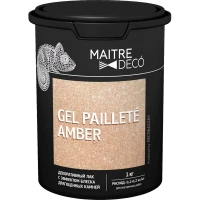 Лак декоративный Maitre Deco «Gel Paillete Amber» эффект блеска драгоценных камней 1 кг MAITRE DECO None