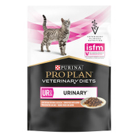 Влажный корм лосось Pro Plan Veterinary diets UR, корм для кошек при мкб