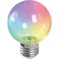 Лампа светодиодная Feron E27 LB-371 220 В 3 Вт шар регулируемый цвет света RGB прозрачный плафон FERON None