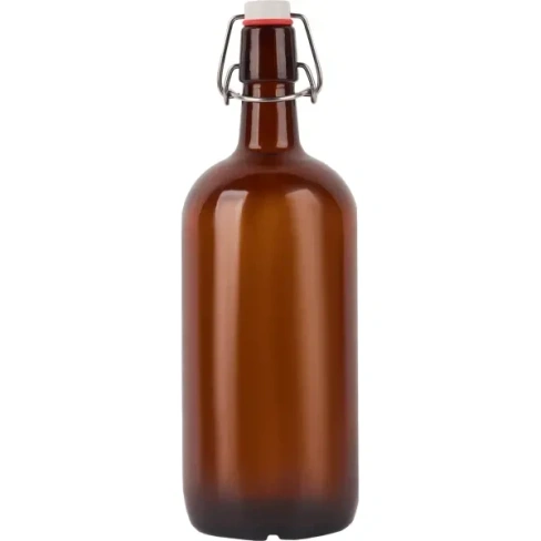 Бутылка с бугельным замком 1 л, цвет коричневый Без бренда