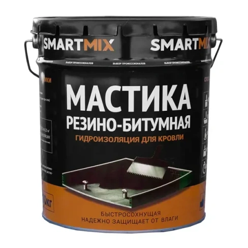 Мастика гидроизоляционная Smartmix Резино-битумная для кровли 20 кг SMARTMIX None