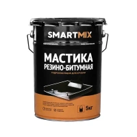 Мастика гидроизоляционная Smartmix Резино-битумная для кровли 5 кг SMARTMIX None