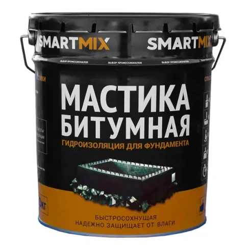 Мастика гидроизоляционная Smartmix Битумная для фундамента 20 кг SMARTMIX None