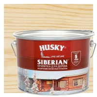 Пропитка для дерева Husky Siberian полуматовая цвет бесцветный 9 л HUSKY None