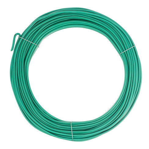 Проволока для подвязки, стальная в ПВХ (зеленый) 25 м, внутр. 1.6 мм / внеш. 3 мм Сибртех СИБРТЕХ