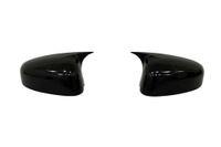 Накладки на зеркала Чёрный глянец Omsa (2 шт, пластик) Ford Courier 2014+