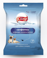 Cliny влажные салфетки, антибактериальные с ионами серебра, 10шт. (40 г)