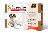Inspector quadro капли на холку для собак 40-60 кг, от клещей, насекомых, глистов (25 г)
