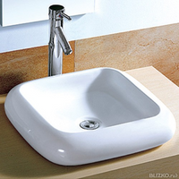 Раковина для ванной MLN-7907, накладная, белая, прямоугольная, керамика