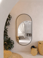 Зеркало овальное в раме МДФ 140х70 см интерьерное лофт серия "Vaelencia"