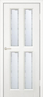 Межкомнатная дверь экошпон Милан 2 остекленная белая