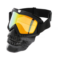 Очки-маска для езды на мототехнике, разборные, визор оранжевый, цвет черный TORSO