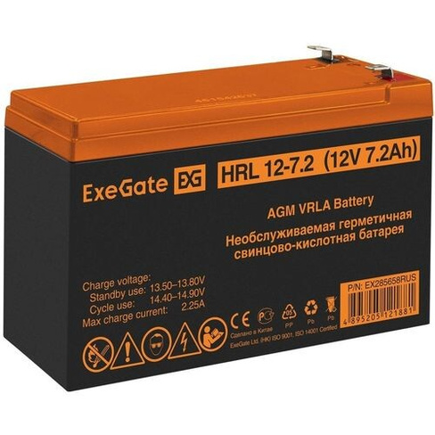Аккумуляторная батарея для ИБП EXEGATE EX285658 12В, 7.2Ач [ex285658rus]
