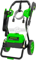 Мойка высокого давления GreenWorks GPW2000 (PRC, 2000 Вт, 140 бар, 360 л/ч, шланг 7.6 м, вес 25 кг)