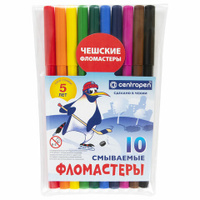 Фломастеры 10 ЦВЕТОВ CENTROPEN Пингвины смываемые вентилируемый колпачок 7790/10ET 7 7790 1086