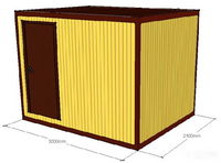 Вагончик 3х2,4х2,5 метров с полимерным покрытием желтого цвета