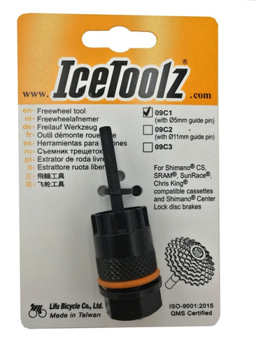 Съемник для кассет ICE TOOLZ Shimano CS/Center Lock, с направляющей, Сr-V сталь, 09C1