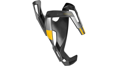 Флягодержатель велосипедный Elite Vico carbon, черный матовый/ жёлтый, 0156111 ELITE