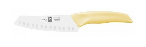 Нож японский Santoku 140/260мм с бороздками, желтый I-TECH Icel 24301.IT87000.140