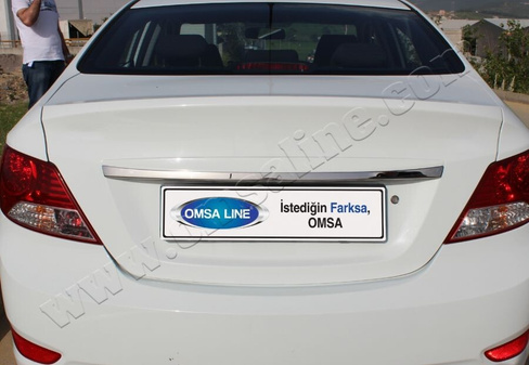 Накладка на планку над номером Omsa (сталь) Hyundai Solaris I 2010-2017