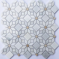 Каменная мозаика Orro Mosaic Stone Camomile (Oriental Whtie+AnticGold) Pol. 30,5х30,5 см