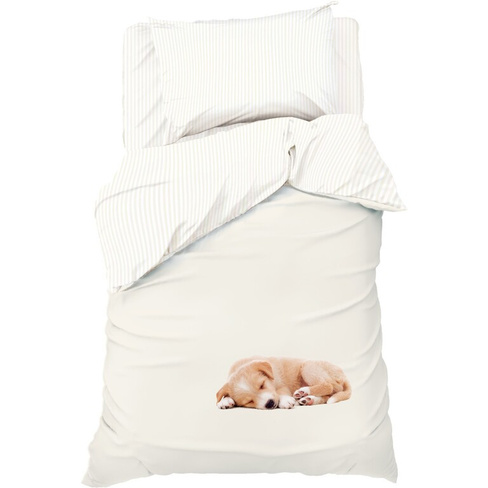 Детское постельное белье Cute dog цвет: бежевый (1.5 сп)