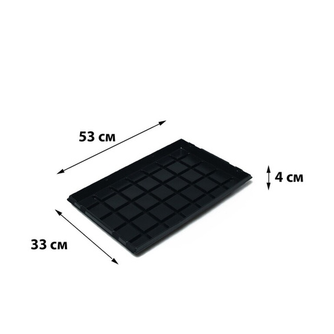 Поддон для рассады, 53 × 33 × 4 см, пластик, черный, greengo Greengo