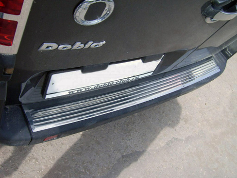 Накладка на задний бампер Omsa сталь Fiat Doblo 2001-2009