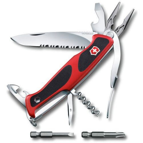 Складной нож Victorinox RangerGrip 174 Handyman, функций: 17, 130мм, красный / черный, коробка картонная [0.9728.wc]
